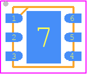 NCV8187AML120TAG - onsemi PCB footprint - Small Outline No-lead - Small Outline No-lead - DFNW6 3X3, 0.95P CASE 507AW ISSUE O