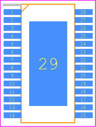 MAX13325GUI/V+T - Analog Devices PCB footprint - Small Outline Packages - Small Outline Packages - U28E+6C