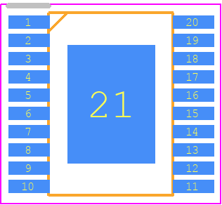 MAX16814BEUP+ - Analog Devices PCB footprint - Small Outline Packages - Small Outline Packages - U20E+1