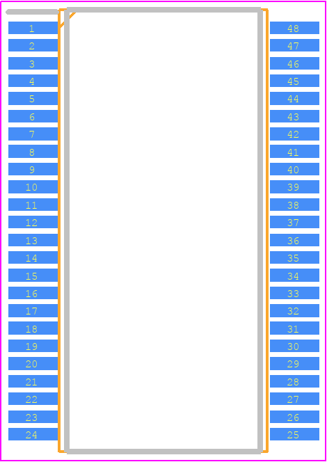 ZLF645E0H4864G - Analog Devices PCB footprint - Small Outline Packages - Small Outline Packages - 48-pin shrink small outline package (SSOP)-1