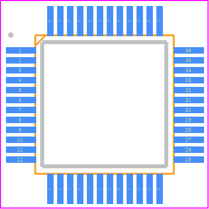 SH79F1611U - SINO WEALTH PCB footprint - Quad Flat Packages - Quad Flat Packages - TQFP_48--