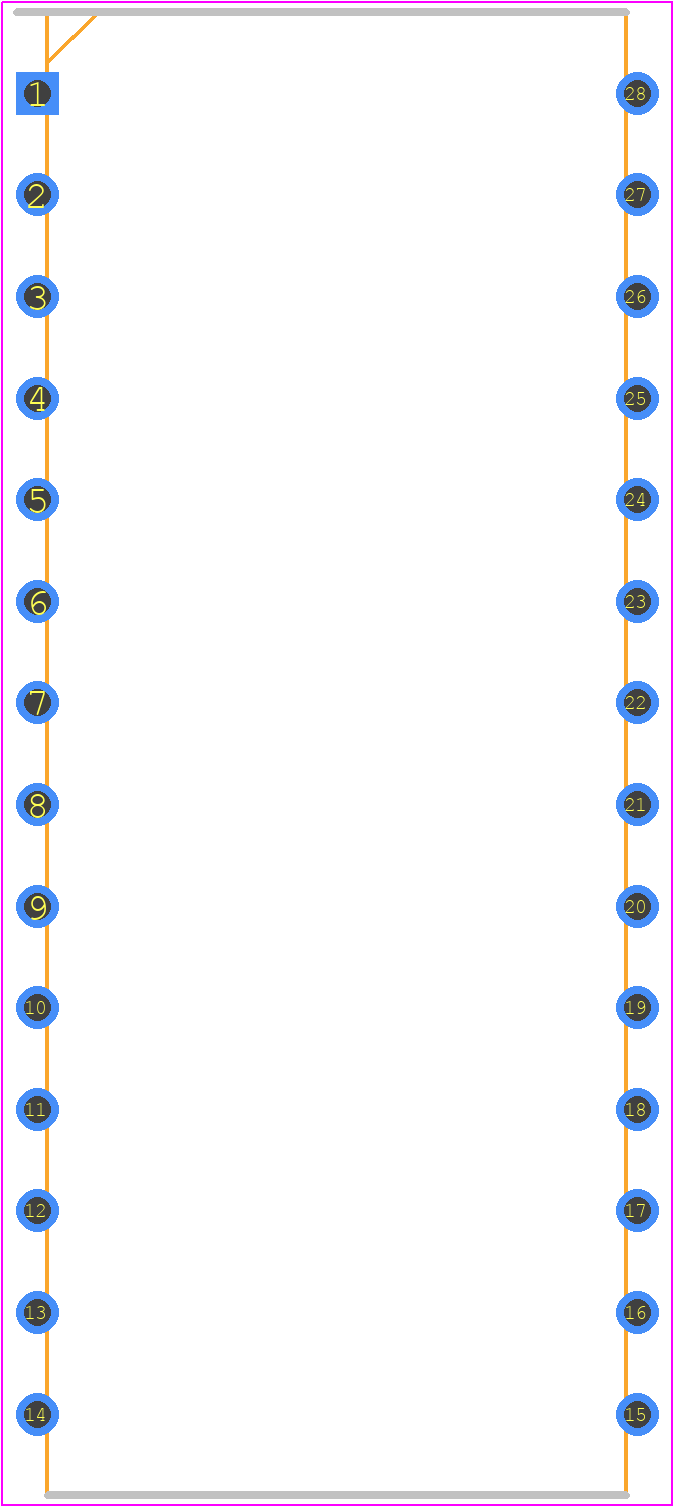 M27C512-90B6 - STMicroelectronics PCB footprint - Dual-In-Line Packages - Dual-In-Line Packages - PDIP28