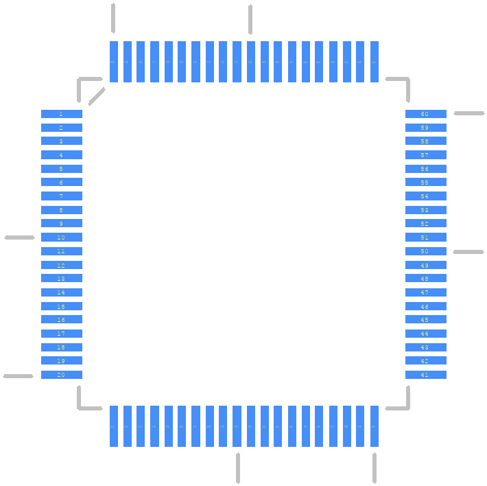 UPSD3354D-40U6 - STMicroelectronics PCB footprint - Other - Other - QFP50P1400X1400X160-80N