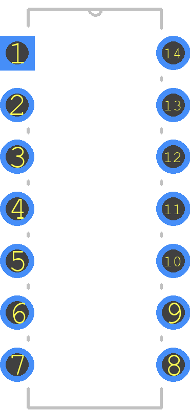 74HC14N,652 - Nexperia PCB footprint - Other - Other - DIP254P762X420-14