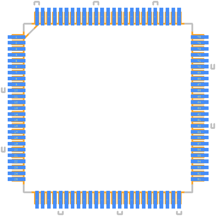 SN74ABTH32245PZ - Texas Instruments PCB footprint - Other - Other - QFP50P1600X1600X160-100N