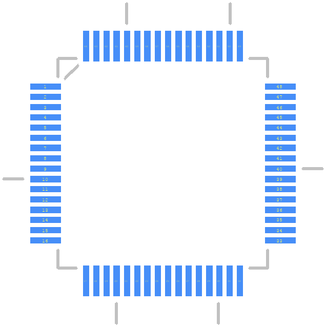 LM3S3826-IQR50-C0 - Texas Instruments PCB footprint - Other - Other - QFP50P1200X1200X160-64N