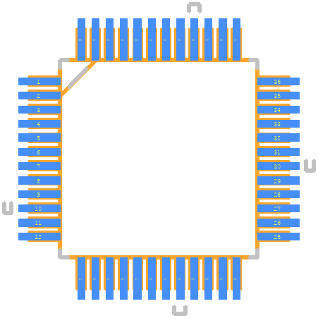 LM3S817-EQN50-C2 - Texas Instruments PCB footprint - Other - Other - QFP50P900X900X160-48N