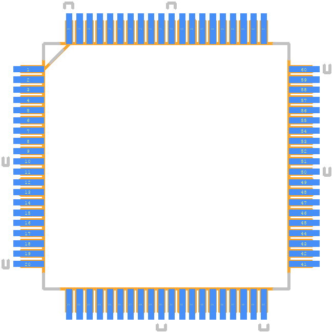 MSP430F5525IPN - Texas Instruments PCB footprint - Other - Other - QFP50P1400X1400X160-80N