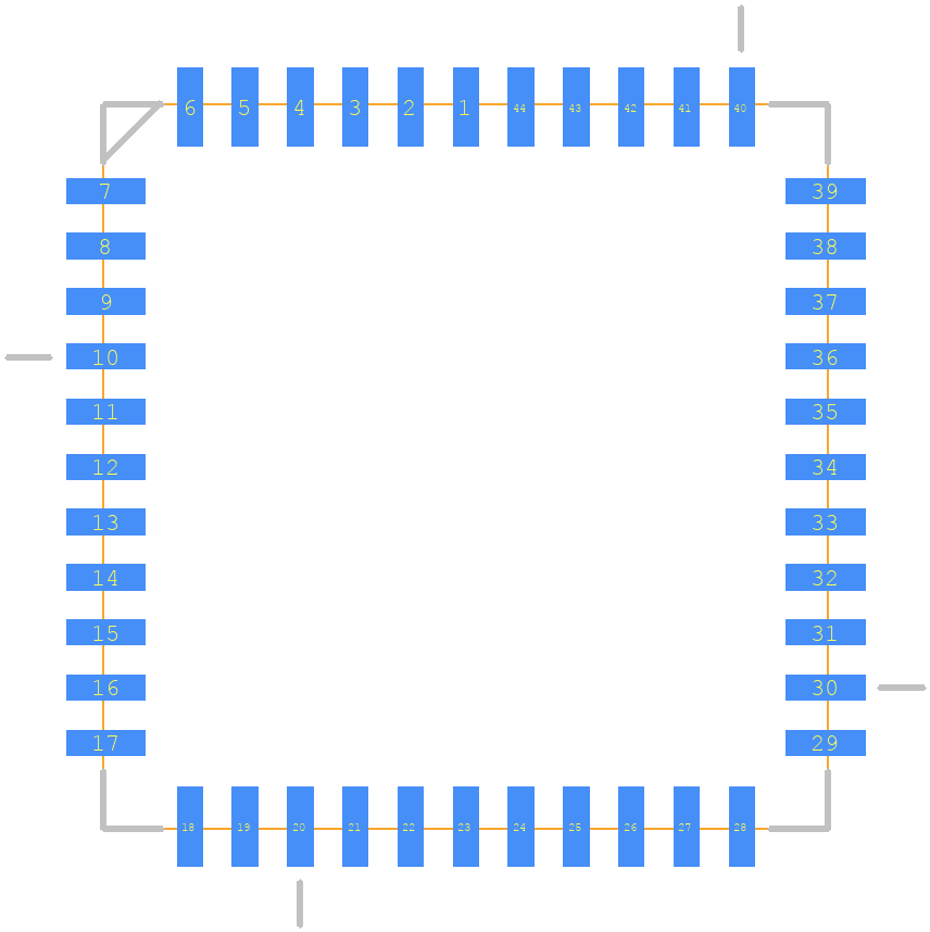 TL16C550CIFNR - Texas Instruments PCB footprint - Other - Other - PLCC127P1752X1752X457-44N
