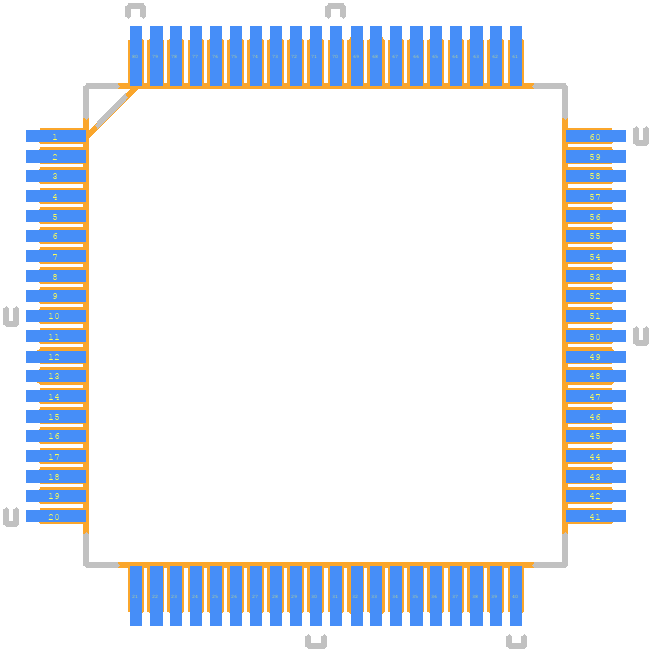 UCD3040PFCR - Texas Instruments PCB footprint - Other - Other - QFP50P1400X1400X120-80N