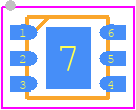 NTLUD4C26NTAG - onsemi PCB footprint - Small Outline No-lead - Small Outline No-lead - UDFN6 2x2, 0.65P CASE 517BF ISSUE B