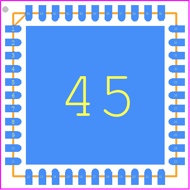PIC18F4525-I/ML - Microchip PCB footprint - Quad Flat No-Lead - Quad Flat No-Lead - 44-Lead Plastic Quad Flat, No Lead Package (ML)