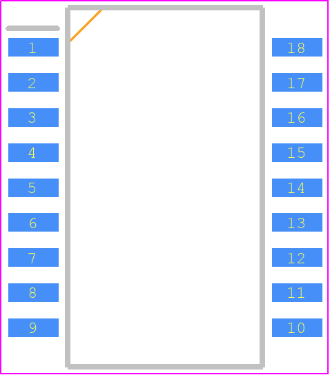 TBD62083AFG - Toshiba PCB footprint - Small Outline Packages - Small Outline Packages - SOP18-P-375-1.27