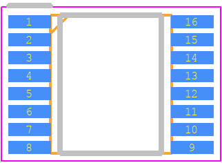 DG442LEDQ-GE3 - Vishay PCB footprint - Small Outline Packages - Small Outline Packages - TSSOP: 16-LEAD