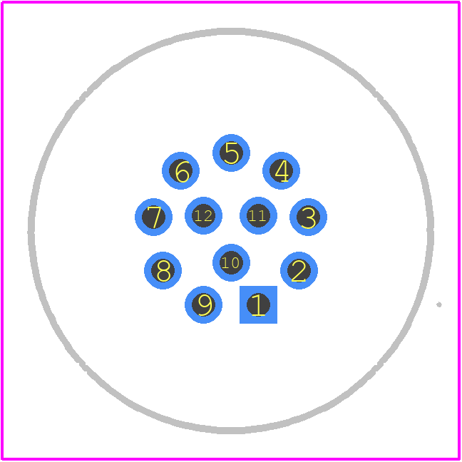 HR10A-10R-12PB(71) - Hirose PCB footprint - Other - Other - HR10A-10R-12PB(71)-1