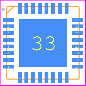 ATMEGA16M1-MU - Microchip PCB footprint - Quad Flat No-Lead - Quad Flat No-Lead - PV 32 QFN
