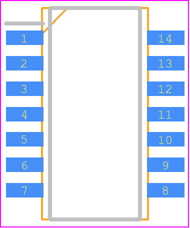 TC74HC04AF(F) - Toshiba PCB footprint - Small Outline Packages - Small Outline Packages - 74HC-SOP-1.27