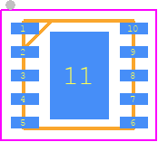 MAX5969AETB+T - Analog Devices PCB footprint - Small Outline No-lead - Small Outline No-lead - MAX5969AETB+T