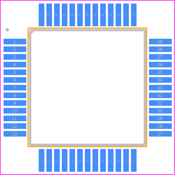 AD1836AASZRL - Analog Devices PCB footprint - Quad Flat Packages - Quad Flat Packages - S-52-1