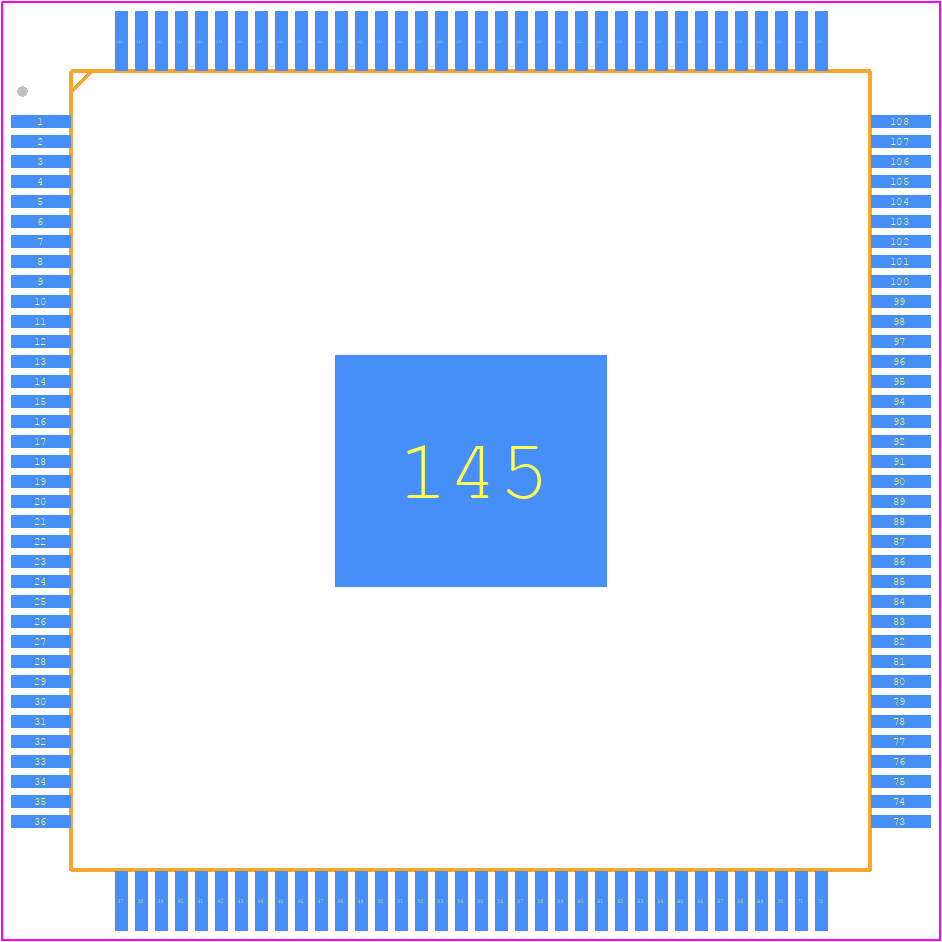 EP4CE22E22C6N - Intel PCB footprint - Quad Flat Packages - Quad Flat Packages - 144-Pin Plastic Enhanced Quad Flat Pack (EQFP) - Wire Bond - A:1.65 - D2:4.00