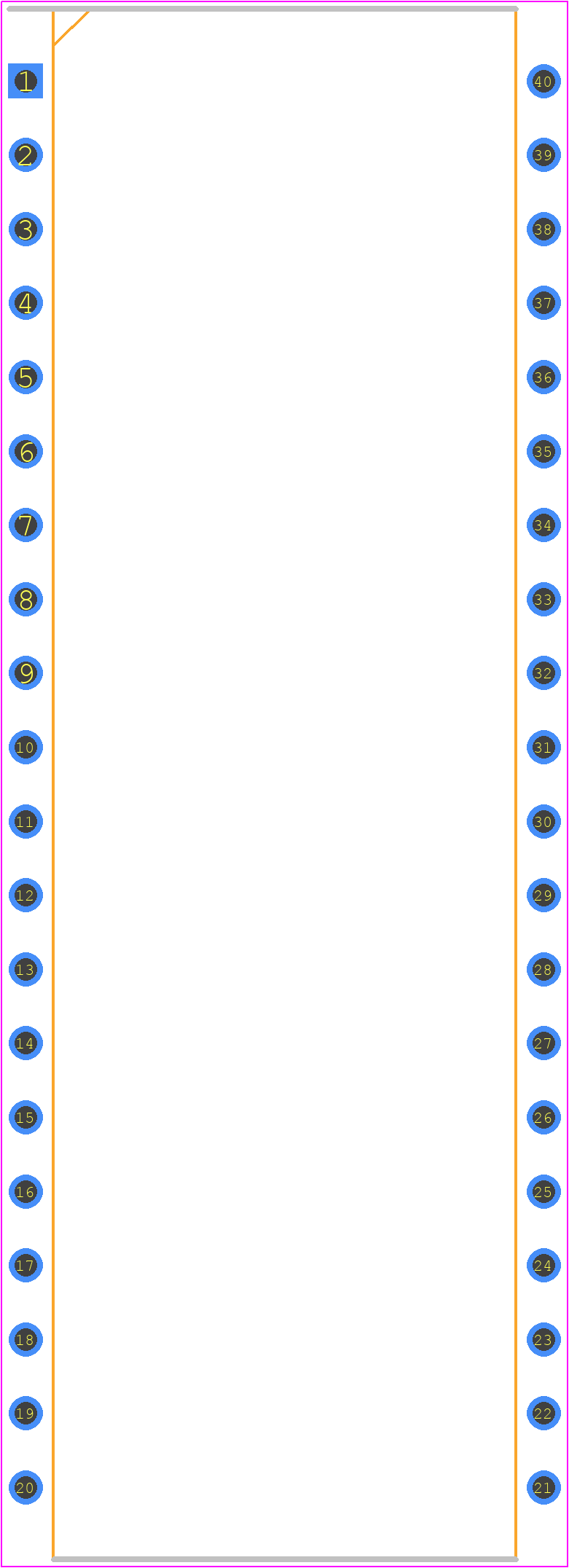PIC16LF18877-I/P - Microchip PCB footprint - Dual-In-Line Packages - Dual-In-Line Packages - PIC16LF18877-I/P