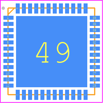 EZR32HG320F64R68G-B0 - Silicon Labs PCB footprint - Quad Flat No-Lead - Quad Flat No-Lead - QFN48_11