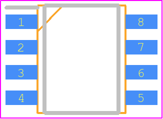 UPC814G2-A - Renesas Electronics PCB footprint - Small Outline Packages - Small Outline Packages - 8-PIN PLASTIC SOP (5.72 mm (225))-1