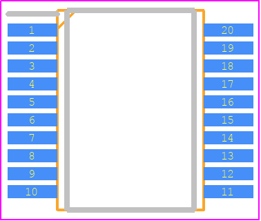 CY8C27243-24PVXI - Infineon PCB footprint - Small Outline Packages - Small Outline Packages - 20-pin SSOP (210 Mils) Package Outline, 51-85077