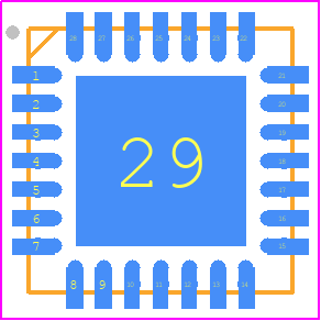 PIC16F76-I/ML - Microchip PCB footprint - Quad Flat No-Lead - Quad Flat No-Lead - 28-Lead Plastic Micro Leadframe Package (MF) 6x6 mm Body (MLF)