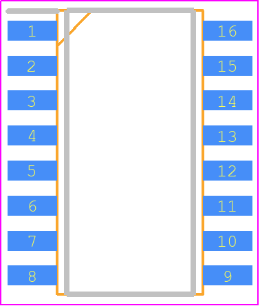 TC74HC4052AF(F) - Toshiba PCB footprint - Small Outline Packages - Small Outline Packages - SOP16-P-300-1.27A-a