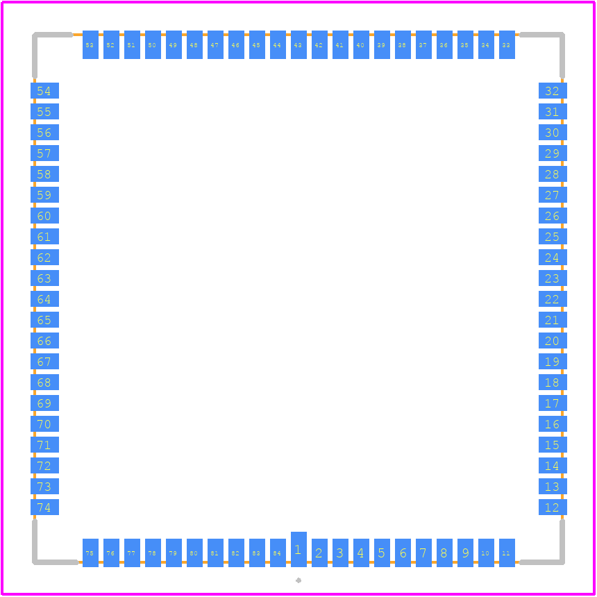 NOIP1SN5000A-QTI - onsemi PCB footprint - Other - Other - LCC84,19x19 CASE 115BC ISSUE A