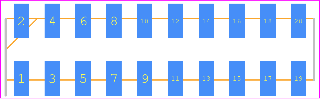 0015912200 - Molex PCB footprint - Header, Unshrouded - Straight SMD Pin - Header, Unshrouded - Straight SMD Pin - 0015912200