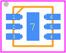 LTC3221EDC-5#PBF - Analog Devices PCB footprint - Small Outline No-lead - Small Outline No-lead - DC Package 6-Lead Plastic DFN (2mm × 2mm)