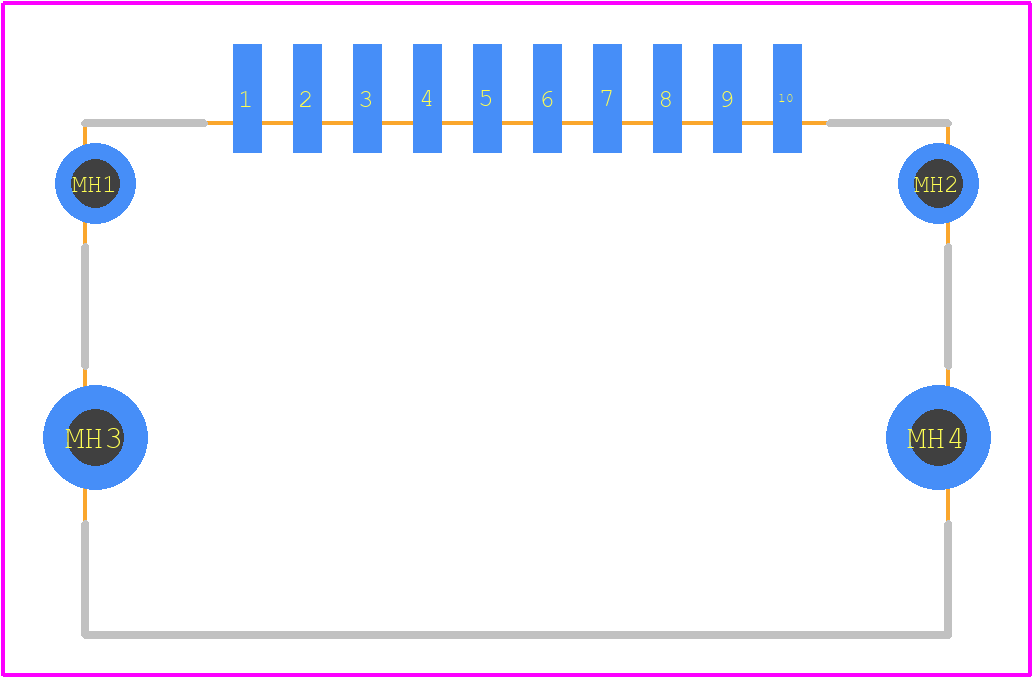 GT32-10P-1.5H - Hirose PCB footprint - Other - Other - GT32-10P-1.5H-4