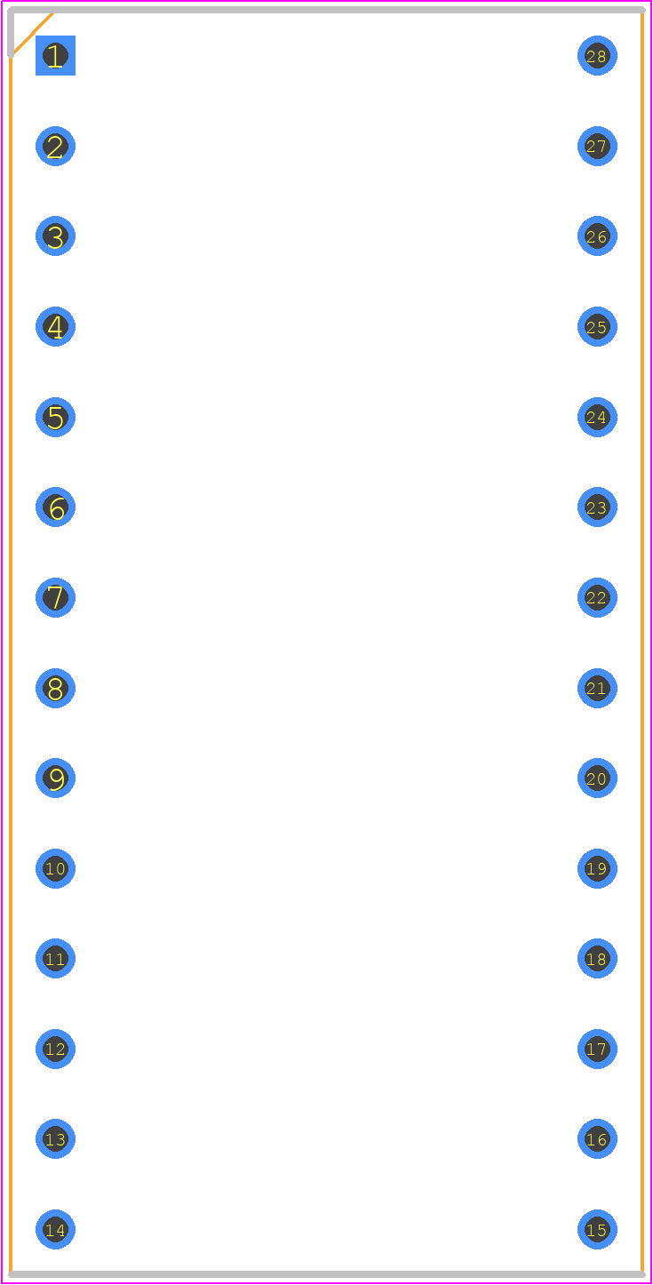 828-AG11D-ESL-LF - TE Connectivity PCB footprint - Dual-In-Line Sockets - Dual-In-Line Sockets - 2-1571552-9*