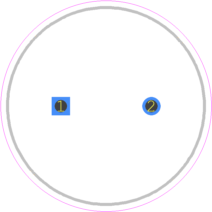MAL225050222E3 - Vishay PCB footprint - Capacitor, Polarized Radial Diameter - Capacitor, Polarized Radial Diameter - 16 x 31mm