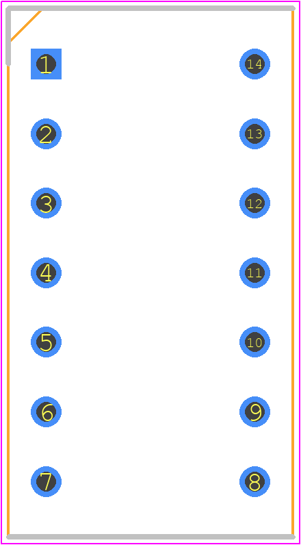 SC03-12HDB - Kingbright PCB footprint - Dual-In-Line Sockets - Dual-In-Line Sockets - 14-DIP