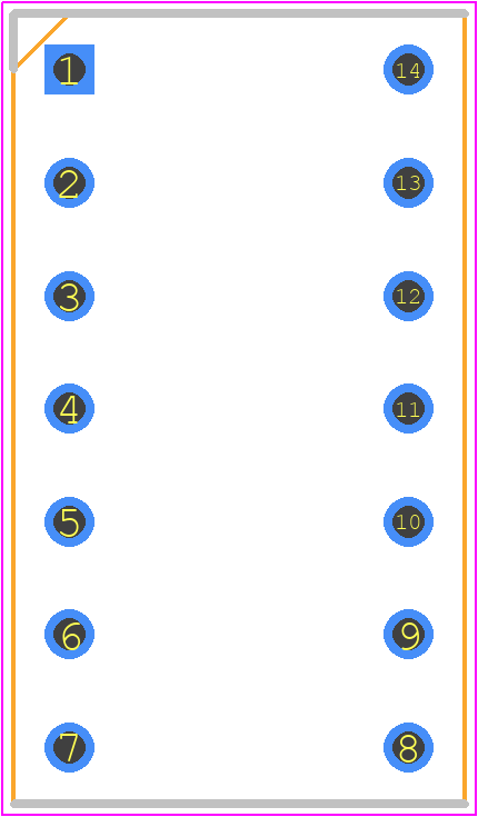 110-93-314-41-001000 - Mill-Max PCB footprint - Dual-In-Line Sockets - Dual-In-Line Sockets - 110-93-314-41-001000