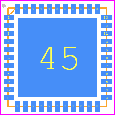 PIC24FJ128GA204-E/ML - Microchip PCB footprint - Quad Flat No-Lead - Quad Flat No-Lead - qfn45