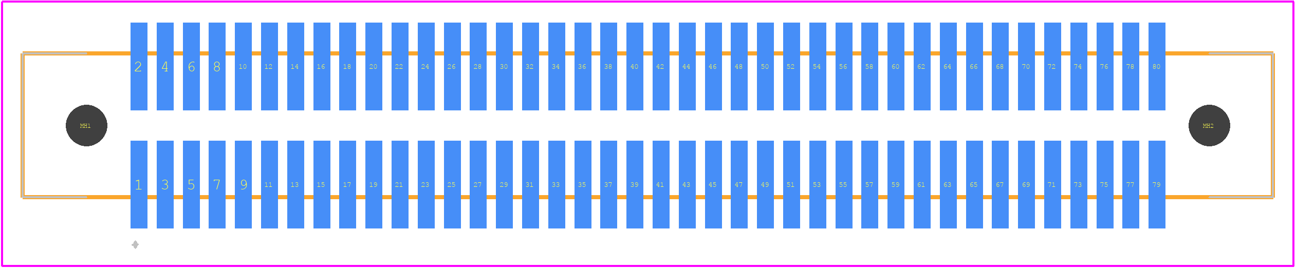 FX2-80P-1.27SV(71) - Hirose PCB footprint - Other - Other - FX2-80P-1.27SV(71)-1