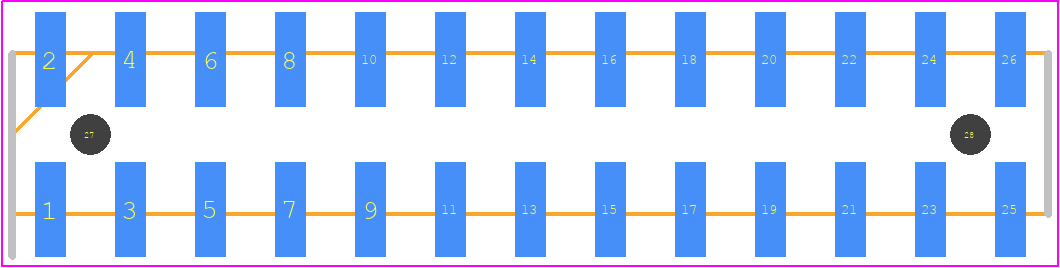 87759-2650 - Molex PCB footprint - Header, Unshrouded - Straight SMD Pin - Header, Unshrouded - Straight SMD Pin - 87759-2650