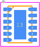 DAC7551IDRNTG4 - Texas Instruments PCB footprint - Small Outline No-lead - Small Outline No-lead - DRN(R-PDSO-N12)