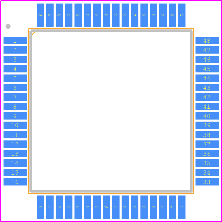 HD64F3687HV - Renesas Electronics PCB footprint - Quad Flat Packages - Quad Flat Packages - P-QFP64-14x14-0.80