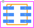 STTS751-0WB3F - STMicroelectronics PCB footprint - Small Outline No-lead - Small Outline No-lead - UDFN-6L