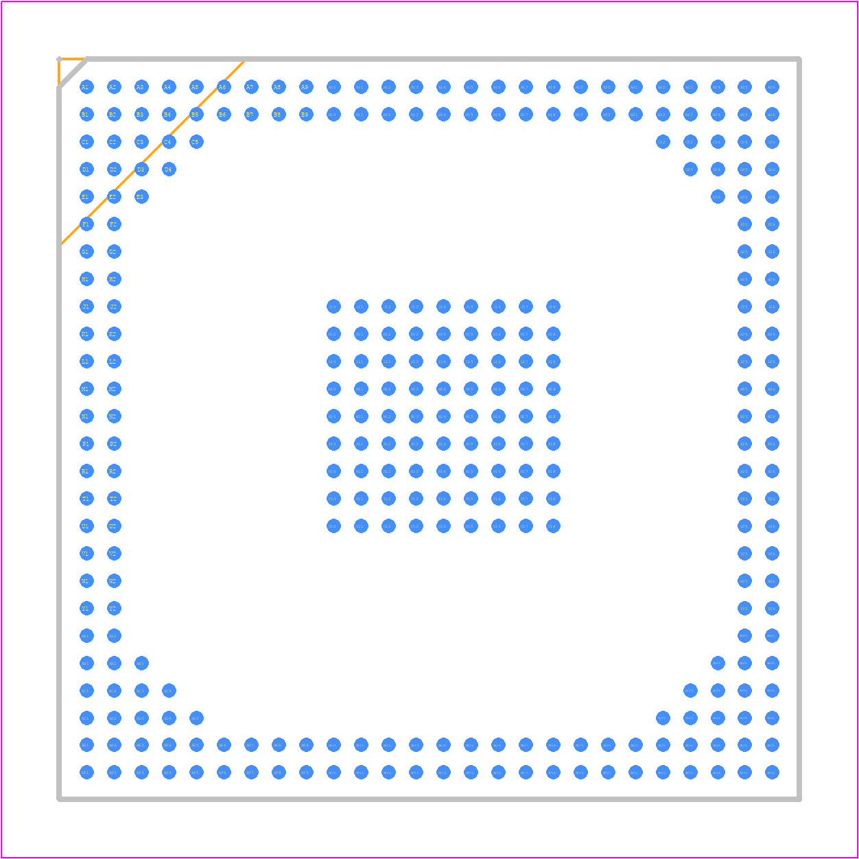 ADSP-BF561SBB600 - Analog Devices PCB footprint - BGA - BGA - (PBGA) (B-297)