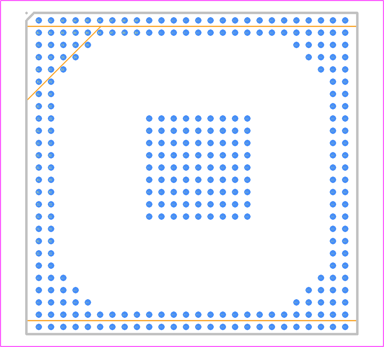 ADSP-BF561SKB600 - Analog Devices PCB footprint - BGA - BGA - 297-Ball Plastic Ball Grid Array (PBGA) (B-297)-1