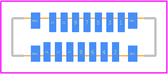 14FLZT-SM1-TF - JST (JAPAN SOLDERLESS TERMINALS) PCB footprint - Other - Other - 14FLZT-SM1-TF-2