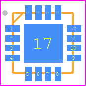 HMC973ALP3E - Analog Devices PCB footprint - Quad Flat No-Lead - Quad Flat No-Lead - 3x3 mm QFN SMT Package_1