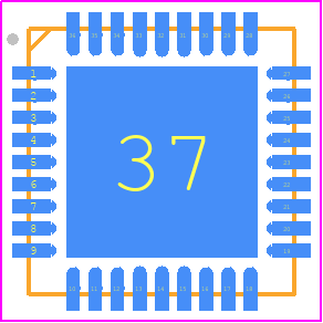 MSC1202Y3RHHR - Texas Instruments PCB footprint - Quad Flat No-Lead - Quad Flat No-Lead - RHH0036D-1