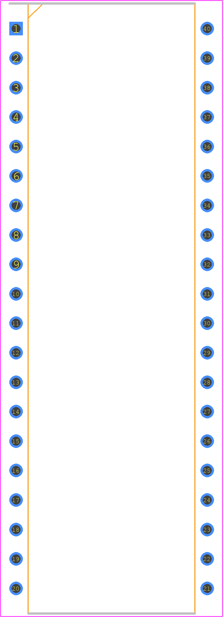 AT89C52-24PI - Microchip PCB footprint - Dual-In-Line Packages - Dual-In-Line Packages - 40P6, 40-lead, 0.600" Wide, Plastic Dual Inline Package (PDIP)